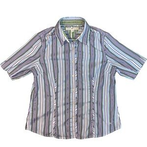 Tommy Hilfiger Vintage Women’s Striped Button Down Shortsleeve Blouse size L
